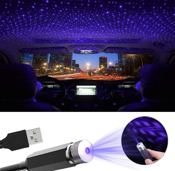 Proiector USB MOV cu lumina laser ambientala pentru masina